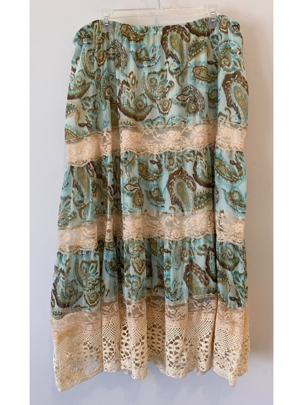 Lane Bryant Paisley & Lace Maxi Skirt Size 18/20
